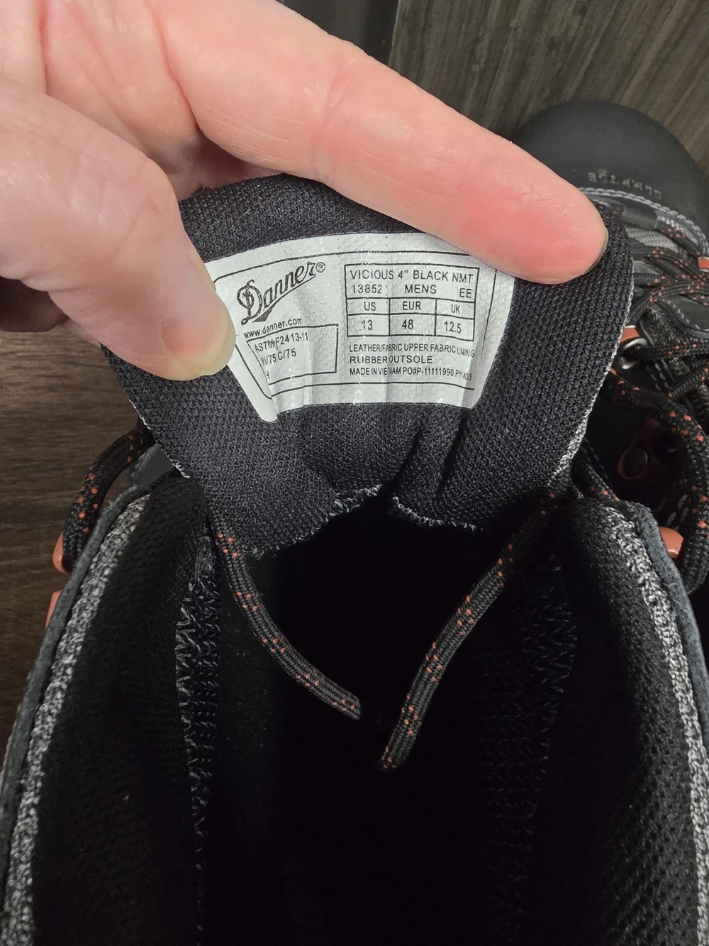 Danner Vicious 4” Work Boots Men’s 13 EE Black Gore-Tex Composite Toe Vibram